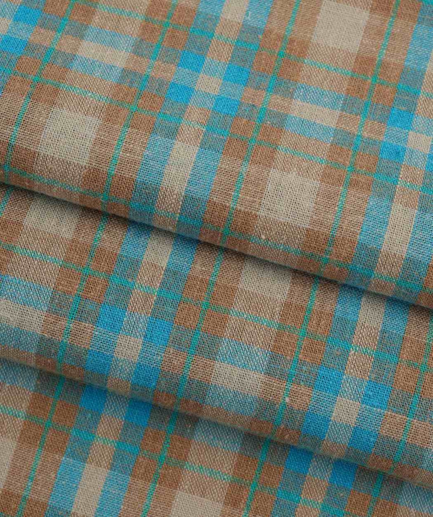 Soft draping eco fabric with plaid pattern