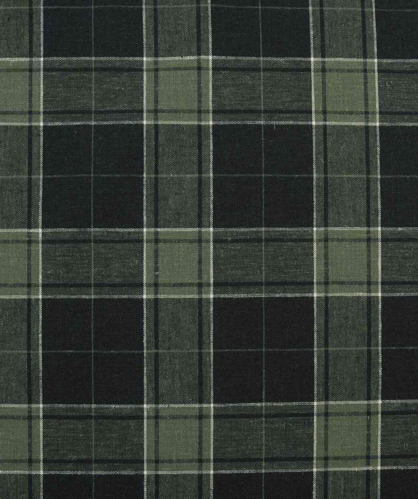 Lightweight hemp blend green checked fabric HP5801Y-G03