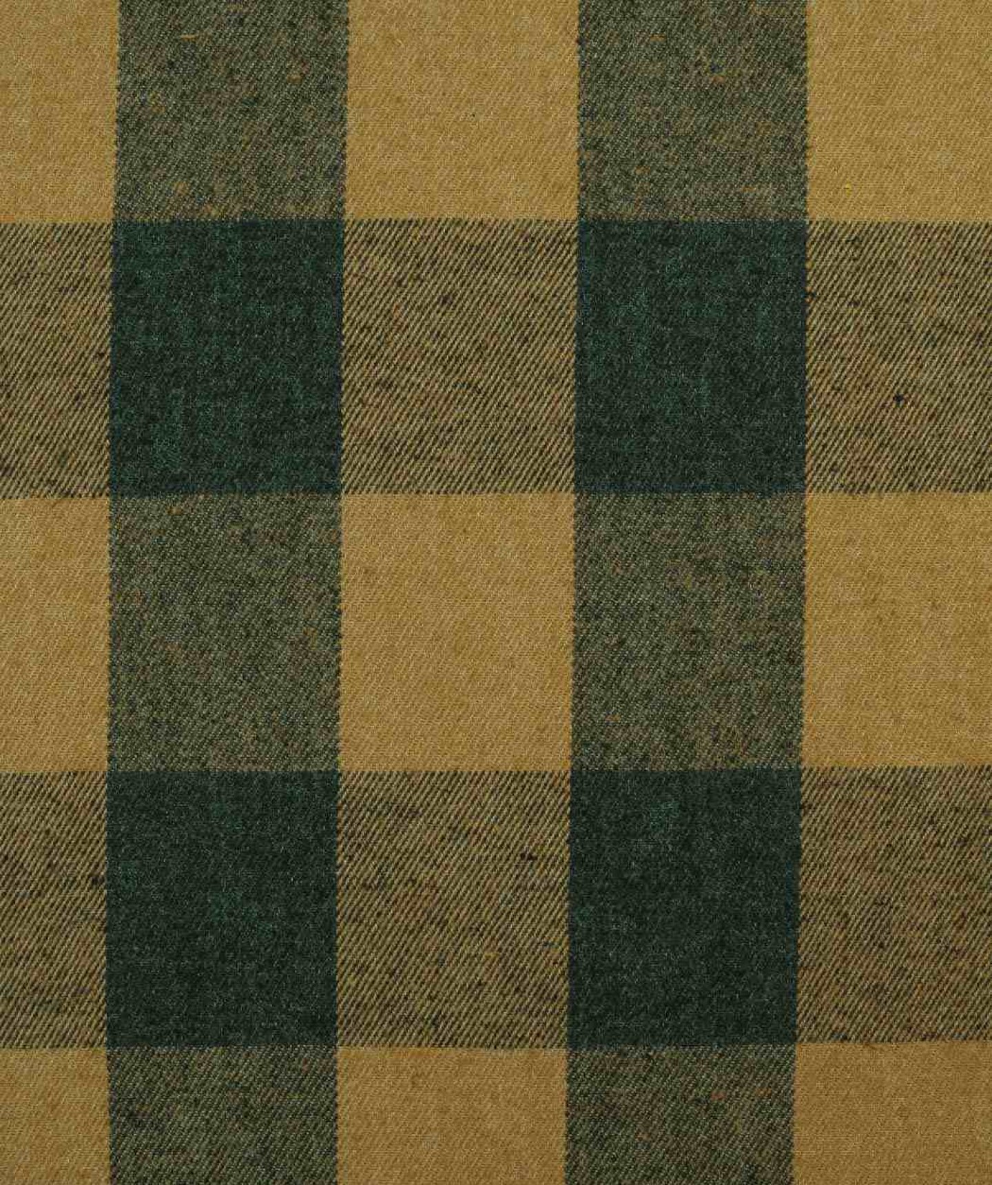 Warm yellow and deep green vintage plaid fabric HP4248