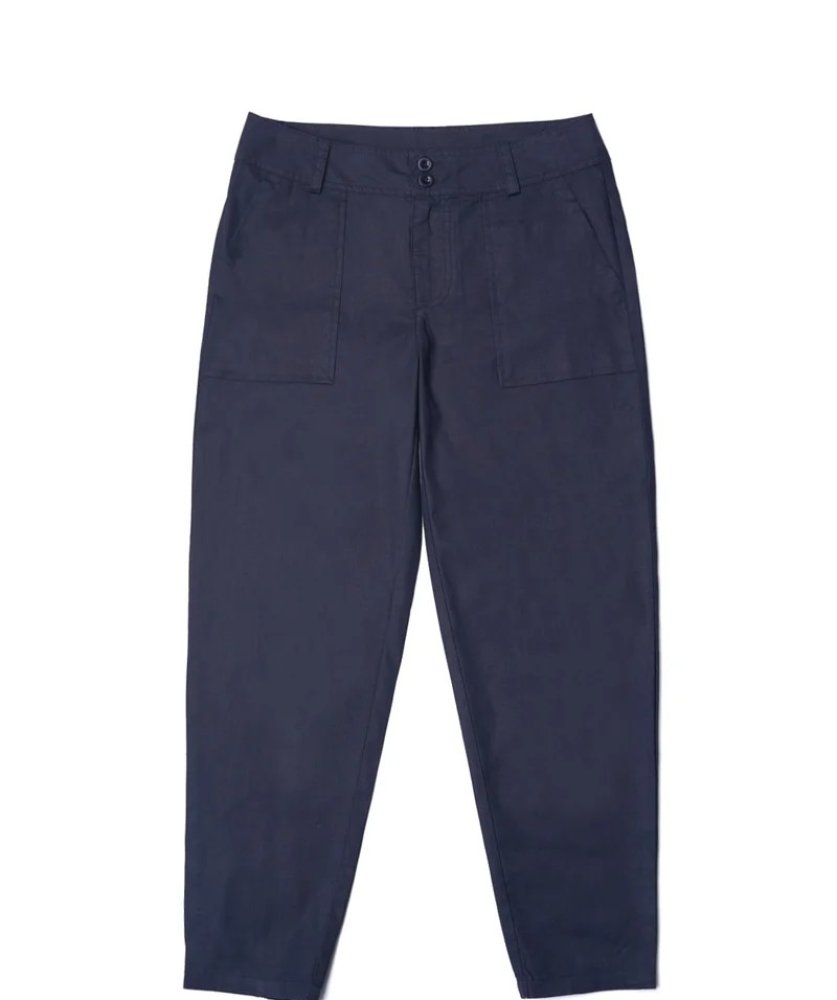 HEMP & POLYESTER WOMEN'S WOVEN TROUSERS
