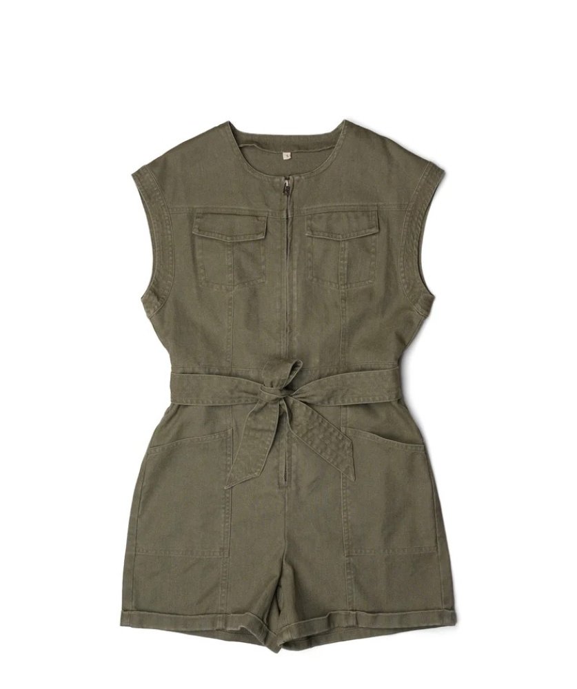 HEMP & RECYCLED POLYESTER & ORGANIC COTTON WOMEN'S PLAYSUIT