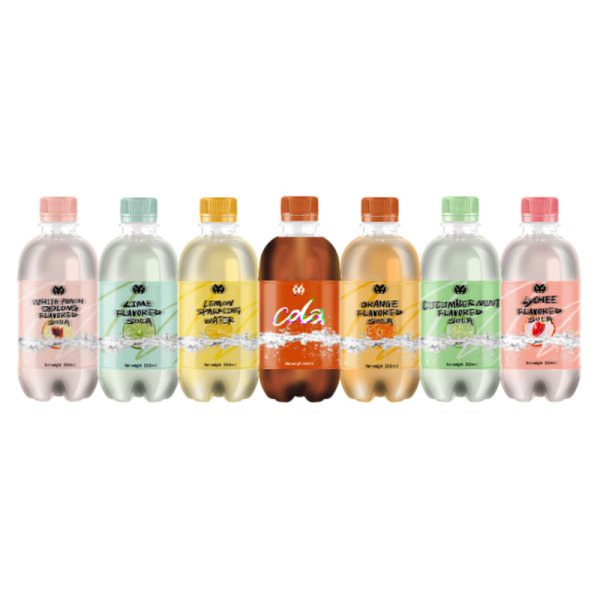 Top-Selling OEM Portable 250ml PET Sugar-Free Lychee-Flavored Sparkling Soda, Flavors Are Customizable (339)