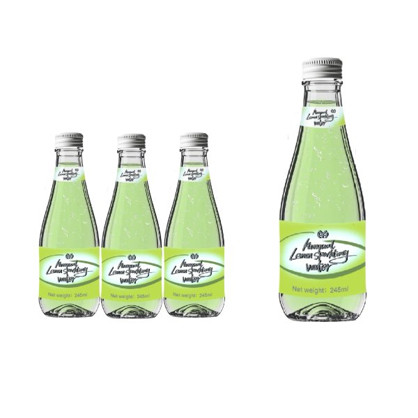 Premium 245ML Glass Bottle Carbonated Kumquat Lemon Soda Water Twist-Off Opening Sugar-Free Refreshing Private Coffee Peach (279)