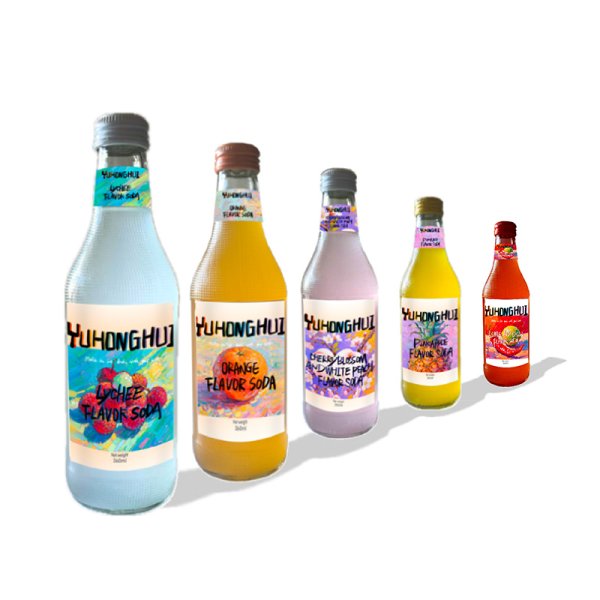 Premium 360ml Carbonated Orange Soda All-Natural Fruity Coffee Customizable Glass Bottle Twist-Off Cap Private Label Bulk (310)