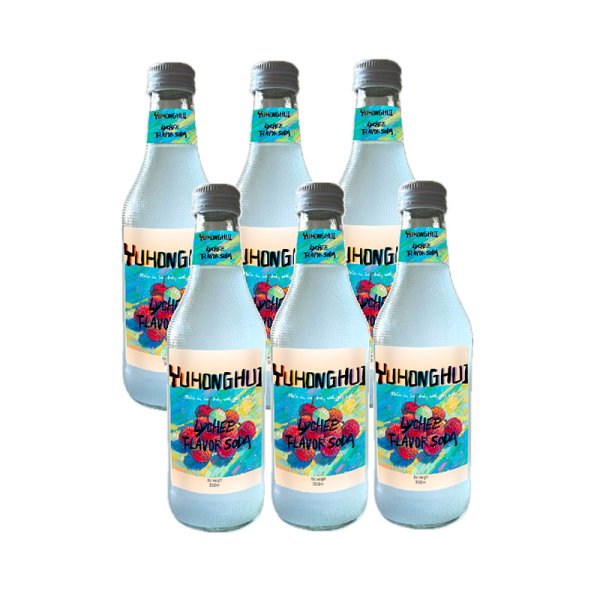 Premium 360ml Glass Bottle Carbonated Lychee Soda All-Natural Sweet Taste Twist-Off Cap Private Label Bulk Include Tea Fruit (307)
