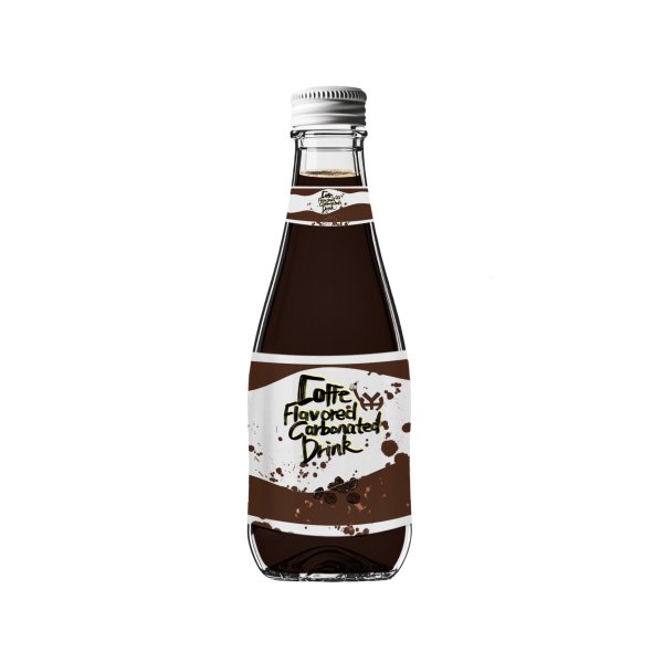 1-旋口盖子玻璃瓶245ml 咖啡味汽水 245ml coffee-flavored soda in a screw-down cap glass bottle