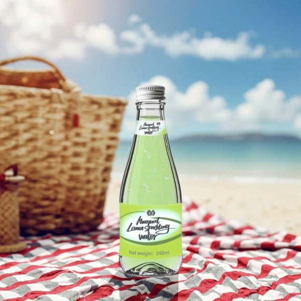 Premium 245ML Glass Bottle Carbonated Kumquat Lemon Soda Water Twist-Off Opening Sugar-Free Refreshing Private Coffee Peach (282)