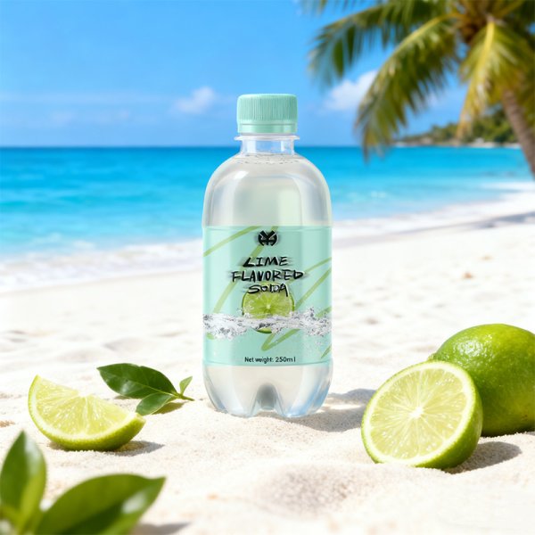 250ml PET Sparkling Lime Soda, High Demand, OEM, Customizable Flavors, Sugar-Free Carbonated Drink (356)