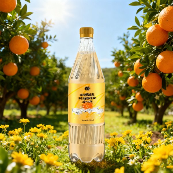 Refreshing Orange Flavored Soda, Sugar-Free Carbonated Drink, 500ml PET Bottle, OEM/ODM, Custom Fruit Flavors (377)