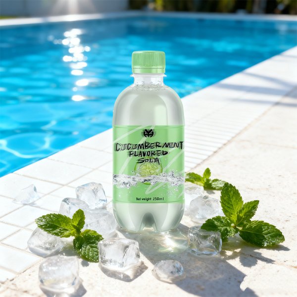 Popular OEM Portable 250ml PET Sparkling Beverage Cucumber Mint Flavor Sugar-free Carbonated Beverage Custom Flavors Available (349)