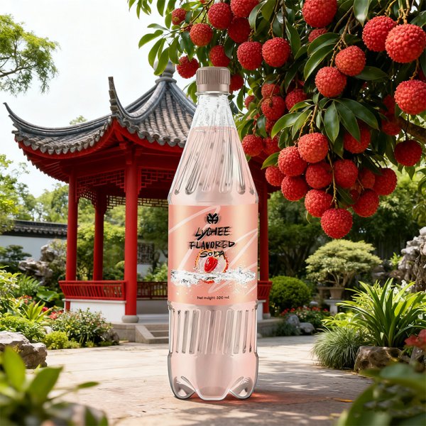 Lychee Flavor Sugar-Free Carbonated Drinks in 500ml PET Bottles OEM ODM Supported Flavors Can Be Tailored (389)