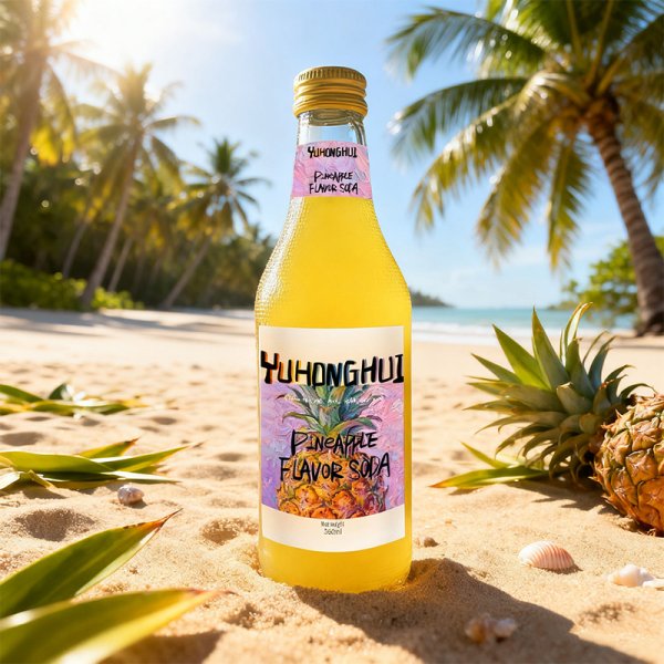 360ml Glass Bottle All-Natural Twist-Off Carbonated Pineapple Coffee Soda Customizable Private Label for Bulk Orders Retail (273)