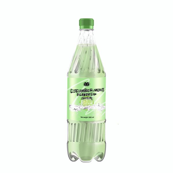 宇虹汇图片尺寸_0004_500mlPET瓶青瓜薄荷味汽水500mlPET bottle cucumber and mint flavored soda