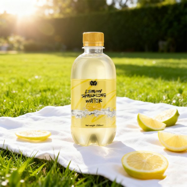 250ml PET Lemon Flavor Sugar-free Carbonated Beverage Portable Beverage Can Be Customized Flavors (345)