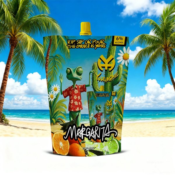 Margarita Cocktail: 355ML Pouch 6%VOL Lime-Citrus Freshness Hits the Taste Buds (644)