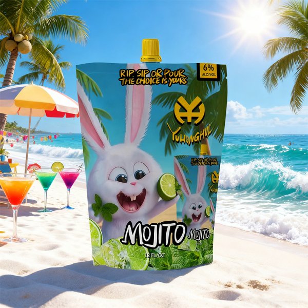 Mojito Cocktail 355ML Pouch 6%VOL  Refreshing Mint Lime for Summer (652)