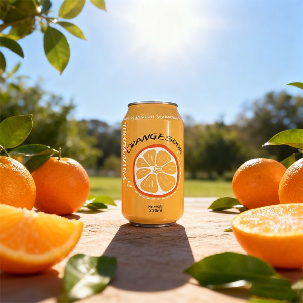 Standard 330 Aluminum Can Carbonated Orange Soda All-Natural Fresh Citrus Taste Glucose Vitamin Soft Drink for Private Label (460)