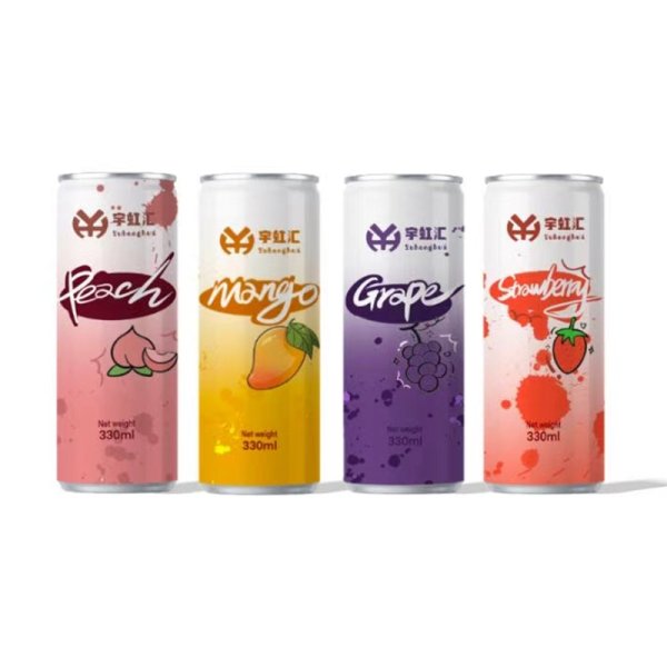 Customizable Low Sugar Grape Pineapple Apple Passion Fruit Juice 330ML Aluminum Cans Sweet Flavored Halal Certified Bulk (518)