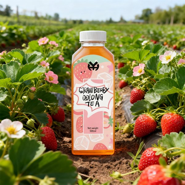 Strawberry Oolong Tea Portable Multi-Flavor Tea Drink OEM ODM 500ml PET Sugar-Free Tea Drink (570)