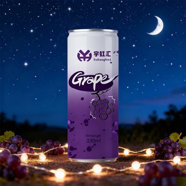 Customizable Low Sugar Grape Pineapple Apple Passion Fruit Juice 330ML Aluminum Cans Sweet Flavored Halal Certified Bulk (517)