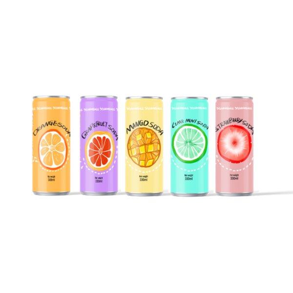 Portable Sugar-Free Orange Sparkling Beverage 330ml Sleek Aluminum Can Fruit-Flavored Soda, Custom Flavor Options Provided (412)