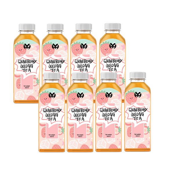 Strawberry Oolong Tea Portable Multi-Flavor Tea Drink OEM ODM 500ml PET Sugar-Free Tea Drink (569)
