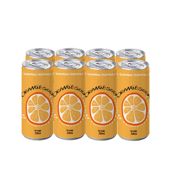 Portable Sugar-Free Orange Sparkling Beverage 330ml Sleek Aluminum Can Fruit-Flavored Soda, Custom Flavor Options Provided (415)