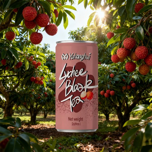 New selling well sleek 269ml Lychee Black Tea (605)