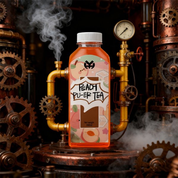 Energizing Peach Pu'er Tea 500ML PET Portable Packaging OEM ODM Supported, Multiple Tea Flavors Available (591)