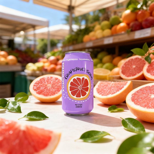 Standard 330 Aluminum Can Carbonated Grapefruit Soda All-Natural Tangy Sweet Citrus Taste Private Label Bulk Soft Drink (490)