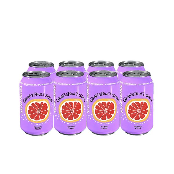 Standard 330 Aluminum Can Carbonated Grapefruit Soda All-Natural Tangy Sweet Citrus Taste Private Label Bulk Soft Drink (492)