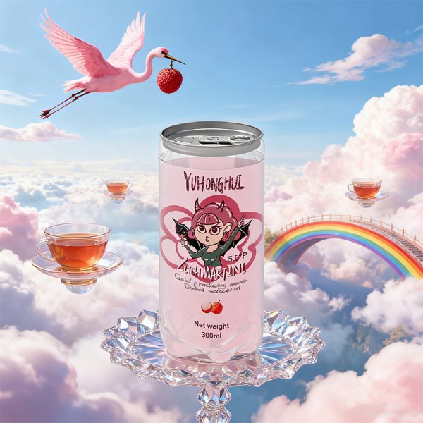 Lychee Martini Cocktail 355ML Can 5.5%VOL, Sweet Lychee Aroma Delights (635)