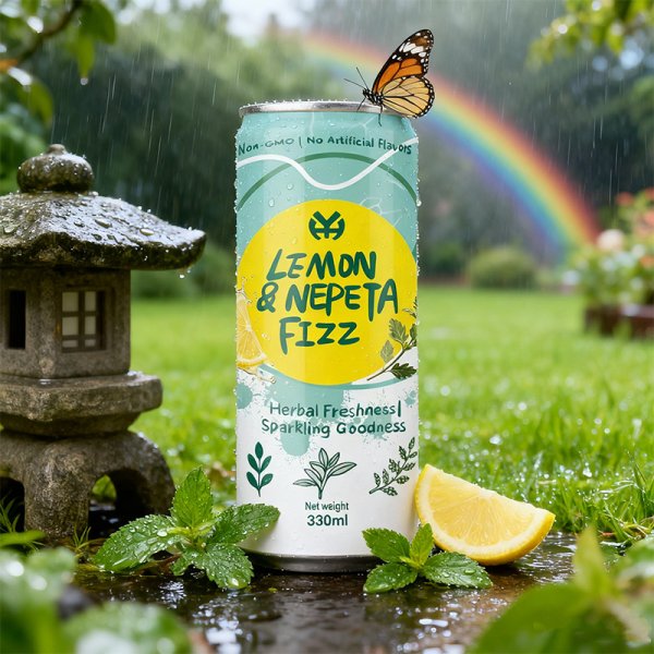 Sugar Free Lemon Schizonepeta Carbonated Beverage OEM ODM Accepted 330ml Sleek Aluminum Can Custom Flavors Optional (429)