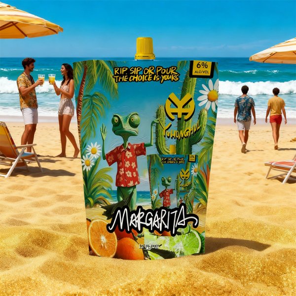 Margarita Cocktail: 355ML Pouch 6%VOL Lime-Citrus Freshness Hits the Taste Buds (645)