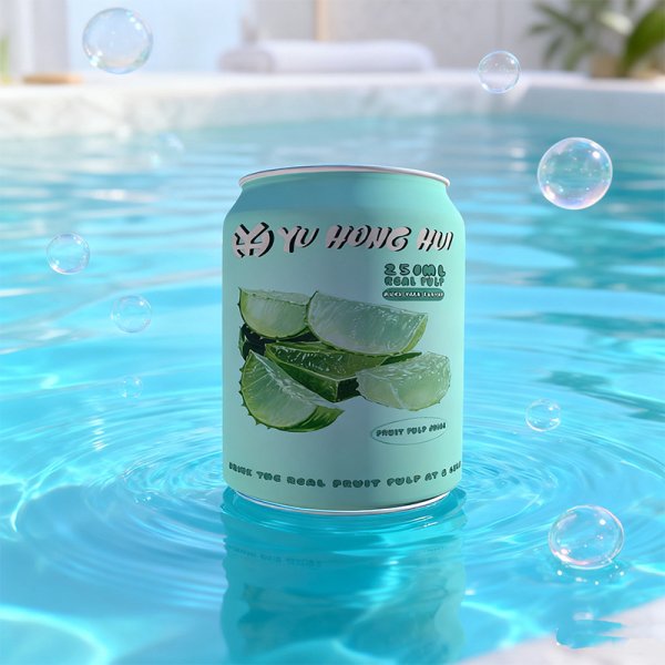 New selling well stubby 330ml Aloe Vera Pulp Juice (555)