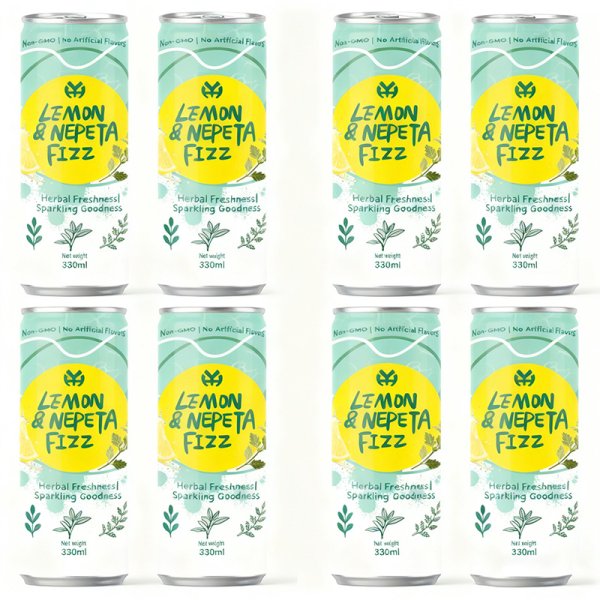 Sugar Free Lemon Schizonepeta Carbonated Beverage OEM ODM Accepted 330ml Sleek Aluminum Can Custom Flavors Optional (428)