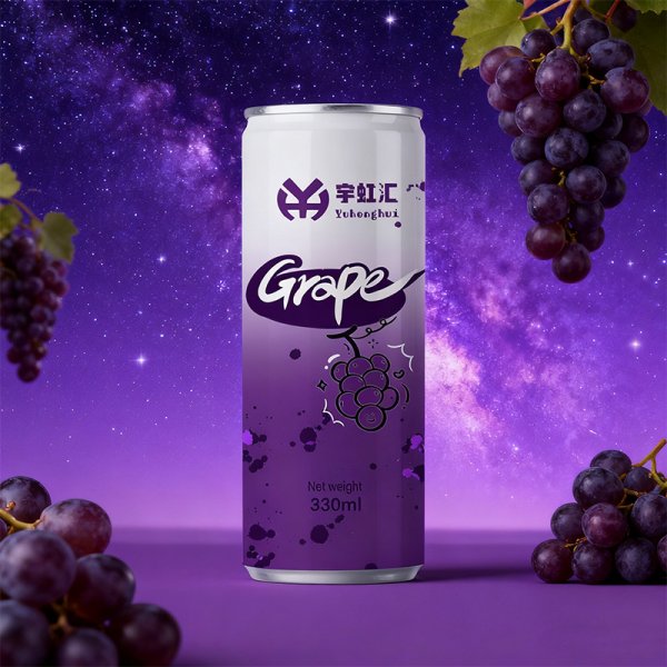 Customizable Low Sugar Grape Pineapple Apple Passion Fruit Juice 330ML Aluminum Cans Sweet Flavored Halal Certified Bulk (519)