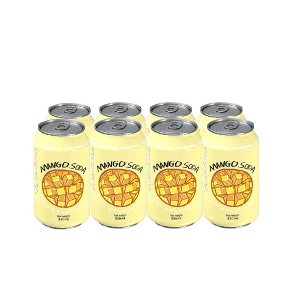 Standard 330 All-Natural Carbonated Mango Soda Ripe Fruit Sparkling Soft Drink Aluminum Can Halal Certified for Private Label (470)