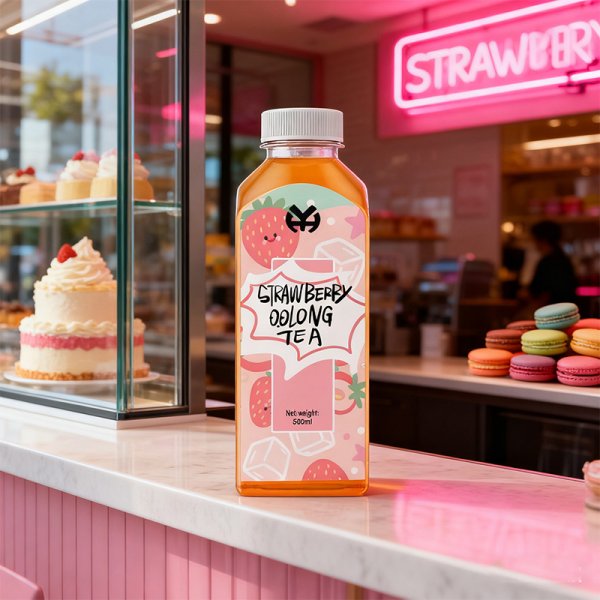 Strawberry Oolong Tea Portable Multi-Flavor Tea Drink OEM ODM 500ml PET Sugar-Free Tea Drink (572)