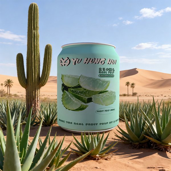 New selling well stubby 330ml Aloe Vera Pulp Juice (557)