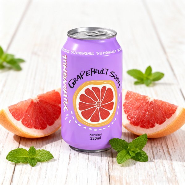 Standard 330 Aluminum Can Carbonated Grapefruit Soda All-Natural Tangy Sweet Citrus Taste Private Label Bulk Soft Drink (489)