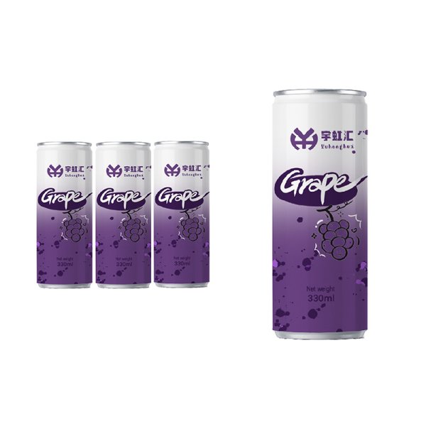 Customizable Low Sugar Grape Pineapple Apple Passion Fruit Juice 330ML Aluminum Cans Sweet Flavored Halal Certified Bulk (520)