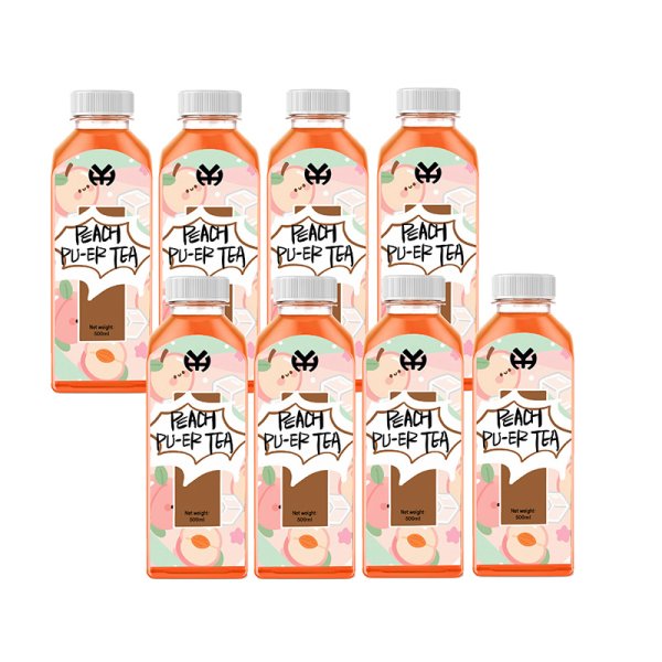 Energizing Peach Pu'er Tea 500ML PET Portable Packaging OEM ODM Supported, Multiple Tea Flavors Available (590)