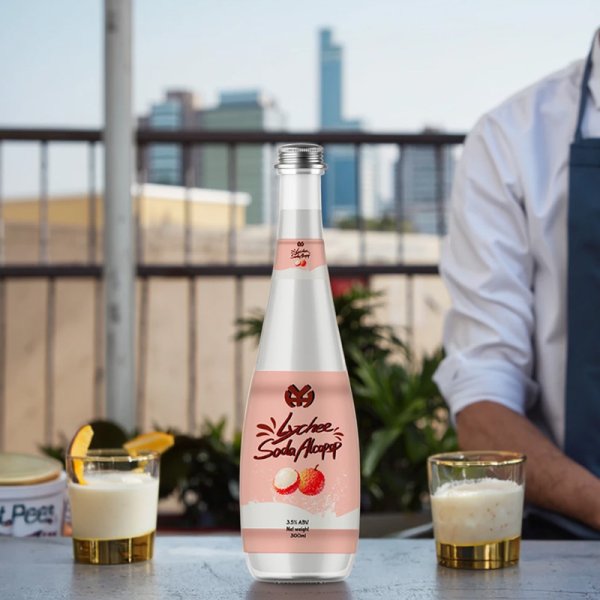 Lychee Soda Alcohol 3.5%ABV 300ml Screw-cap Bottle, Fresh Collision of Fruit Aroma and Bubbles (706)