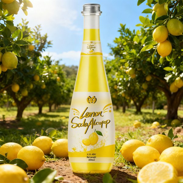 Lemon Soda Alcohol 3.5%ABV 300ml Screw-cap Bottle, A Vibrant Choice with Sour Bubbles (718)