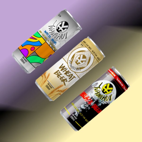 Wheat Fermented Low Alcohol Lager 330ML Aluminum Can Packaging Low Fat Steam Beer White Black Varieties (784)