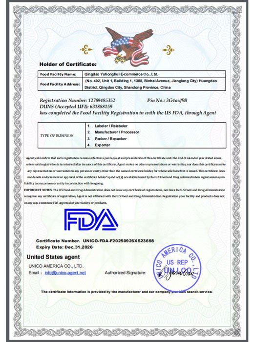 Food FDA Registration