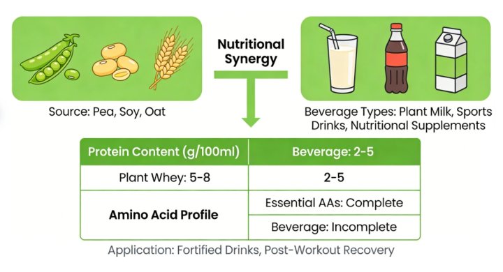 whey and plant protein ingredients used in functional beverages