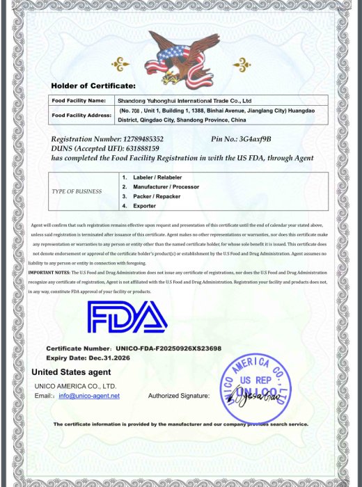 Food FDA Registration