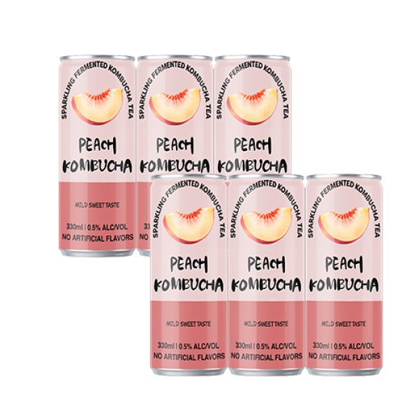 Sleek330 Peach Sparkling Fermented Kombucha (3006)